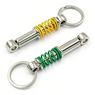 Keychain Fashion Metal Coilover Keyring With Shock Absorber Hot Sale Creative Auto Parts Key Ring