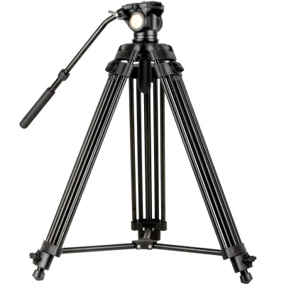 Professional Heavy Duty Video Tripod with Fluid Drag Head Hydraulic Camera Tripod Stand for DSLR Film Camcorder Shooting