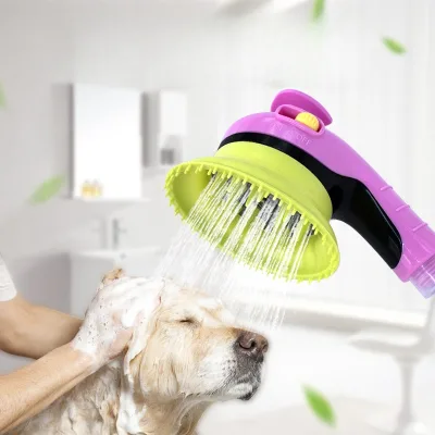 Professional Plastic and Silicone Pet Bath Device Massage Shower Head for Cat and Dog Bathing and Washing Pet Shampoo Included