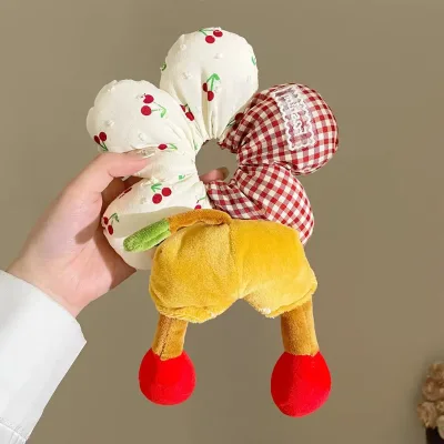 Large Cute Cartoon Animal Scrunchie with Large Flower Sweet Hair Band Headband for Women and Girls Baby Hair Accessories