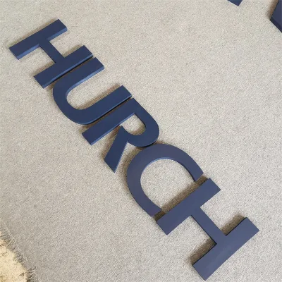Navy Blue 3D Big Plastic Acrylic Letters Sign Indoor/Outdoor Decoration Cutting PVC Board Wall Logo for Park Schools