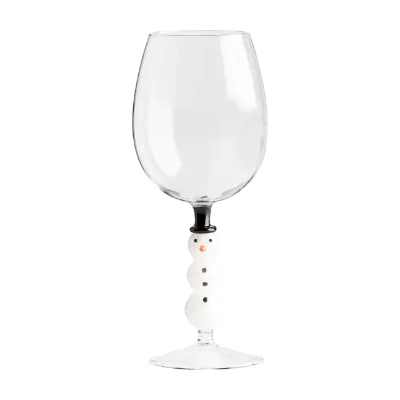 Wholesale Customized 3D Snowman Red Wine Glass Goblet Brandy Glass Cup for Party