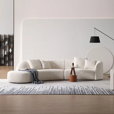 The Popular Moon-shaped Sofa Is a Modern and Simple Fabric Sofa for the Living Room