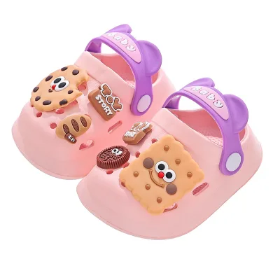 Summer Children's Outdoor Bathing Sandals Boys and Girls Cute Toddler Closed-Toe Baby Jelly Shoes Insole slippers