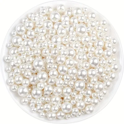 100pcs/Pack of Assorted-Size Imitation Pearl Beads - Perfect for Necklaces Bracelets Earrings