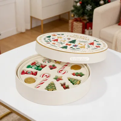 Luxury Custom-Printed Christmas Candy Gift Boxes Biodegradable Rigid Chocolate Candy Packaging With Tray