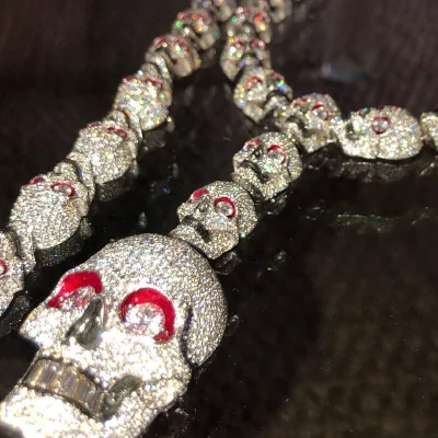 Hip Pop Jewelry Skull Iced Out Head Pendant Luxury Custom High Quality Skull Faced Charm