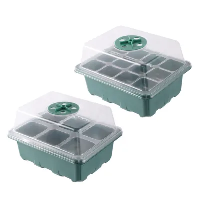 Wholesale 6cell Reusable Plastic Black Flat Hydroponic Seedling Tray Sprout Nursery Plant Trays Vegetable Seedling Pot