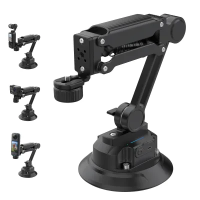 Camera Suspension Arm Aluminum Alloy 5-inch Electric Suction Cup Dual Springs Hydraulic Damping 2000mAh Battery for Osmo Pocket