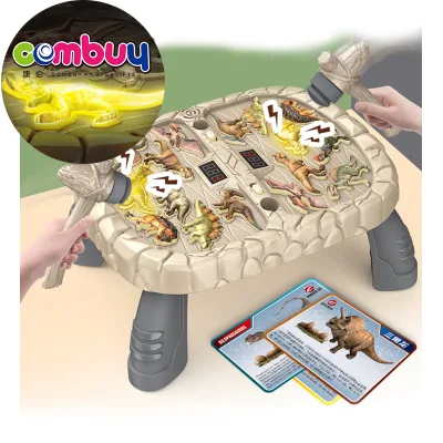 Electric Lighting Music Desktop Game Battle Dinosaurs Hammer Toy Kids