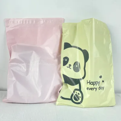 Custom PE Flat Mouth Courier Bag Printed Logo Colorful Polyethylene Mailing Bag for Clothing Shipping Packaging