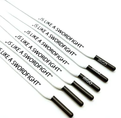 Custom Aglet Tips Print Logo Flat Drawstring for Luxury Home Textiles & Shoes Hoodie Strings & Draw Cords