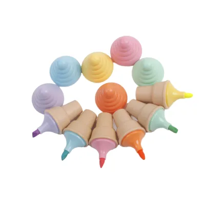 H-TONE High Quality Adorable Ice Cream Shape Highlighter Suitable for Kids Gift Mini Fluorescent Ink Marker