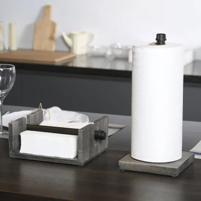 Household Kitchen Paper Towel Organizer Country Style Napkin holder Desktop Napkin Holder 2-piece tissue storage box