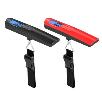 Portable 50kg Luggage Scale with Blue Backlit LCD Display Measures Kg/Ib/G/ Oz Made of ABS Material Powered by Battery