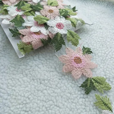 Multi Handmade Flower Embroidery Lace Fabric Trim Tulle Wedding Hair Bow Clothes DIY Lace Sewing Repair