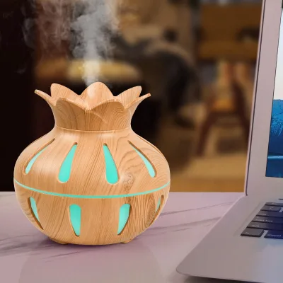 Wood Grain Aroma Diffuser, Ultrasonic Mist, Multi Light Modes, 500ml Large Capacity, OEM Home Appliance