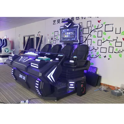 9D VR 4-Seater Warship Cinema Simulator Indoor Motion Platform with Darkness Spaceship for Shopping Mall Use