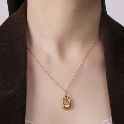 Irregular Geometric Pendant Necklace Fashion Minimalist Neck Chain Stainless Steel Jewelry Gift
