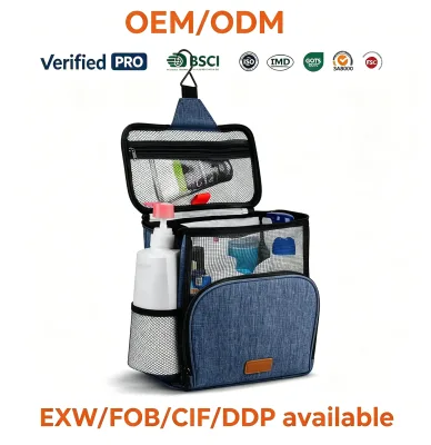 Travel Hanging Shower Caddy Tote Bag Cosmetic Bag Bath Toiletry Organizer for Men and Women