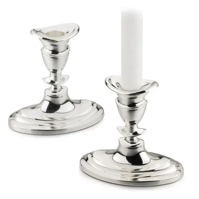 Custom Zinc Alloy Silver Plated Die Cast Candlestick Holder Romantic Tealight Candle Holder Stand Home Decoration Christmas Set