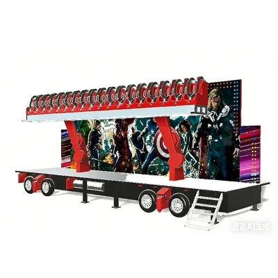Ali Brothers Trailer Mounted Indoor/Outdoor Amusement Park Equipment Family Rides Mini Crazy Wave Miami Trip 16 Seats Steel 120m