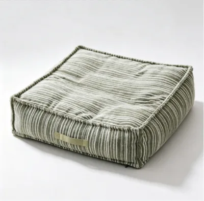 Removable Washable All-Season Square Universal Sofa Sleeping Cushion Dog Bed Scratch-Resistant Non-Slip Storage Bag Striped Pet