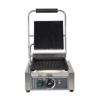 110/220V Commercial Electric Stainless Steel Sandwich Press Contact Panini Toaster Grill Maker Single Board Panini Contact Grill