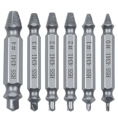 Best Selling Product 6-piece Speed Damaged Screw Broken Screw Extractor Damaged Screw Extractor
