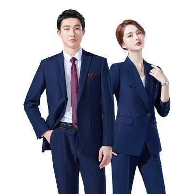 2021 New Men's and Women's Single-button Suits Men's and Women's Six-button Suits 2-piece Customized Slim Business Models