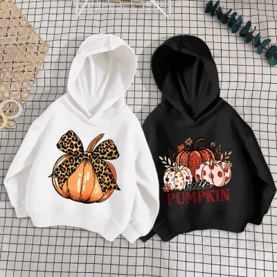 Fall/Winter Fashion Kids Hoodie Boys Girls Loose-Fit Korean-Style Pullover 2026 New Lightweight Cotton-Polyester Lined