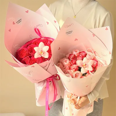 Aierlorist New Valentine's Day Fashionable Encounter Confession Balloons Waterproof Paper Flower Wrapping Paper DIY Floral