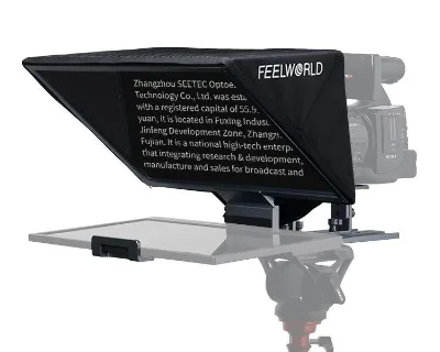 Feel World Tp16 16-inch Folding Teleprompter Supports up to 16" Tablet Horizontal Vertical Prompting Bluetooth Remote Control