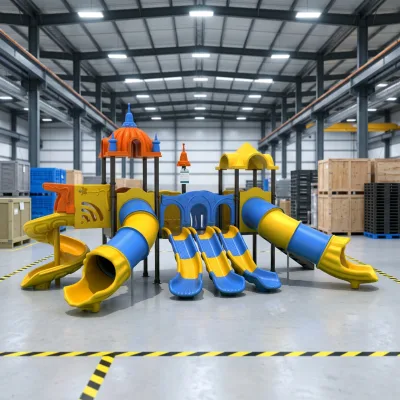 Custom Made Design Large Outdoor Playground Amusement Equipment Plastic Slide Board Capacity for School & Park