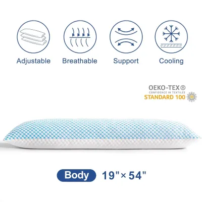 Ice Silk  Fiber Knitted Pillow Shredded Memory Foam Filling Offers Breathable Cooling Support for Comfortable