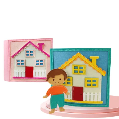 Montessori Education Felt Book Learning Board Children's Puzzle Toys DIY Teaching Tool Board Life Skills Learning Cloth Book