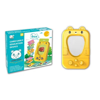 Early Educational Battery Operated Talking Flash Cards Learning Toys Developing Paper Little Yellow Bear Shape for Children 3 up