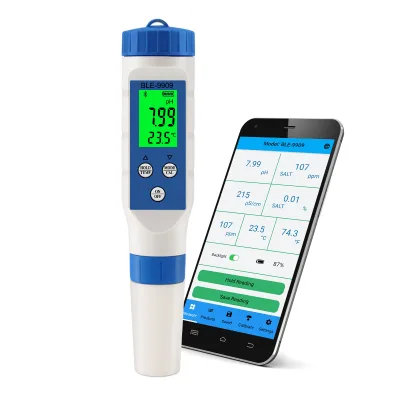 Digital Blue-tooth Seawater Salinity Meter Salt Tester Monitor for Aquariums Pool Fish tank Seafood Aquaculture Rang 0.1-200ppt