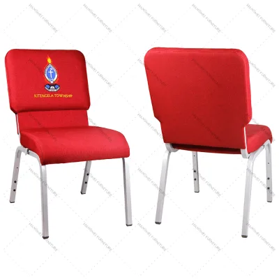 Spray Coated Finishing Stackable Design Interlocking Metal Iron Pastor Church Chair