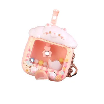 Fun Ball Catching Machine Keychain Rubber Small Children's Toy Clip Pendant Decoration 3D Cartoon Design