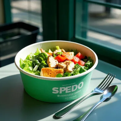 Soup Bowl Disposable Paper Only Disposable Bowls with Lids Kraft Paper Sala