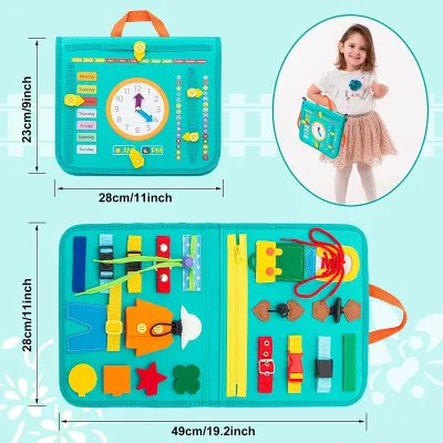 Multifunctional Educational Felt Learning Montessori Toddler Busy Board for 3+ Year Old Boys & Girls Preschool Toddler Gift