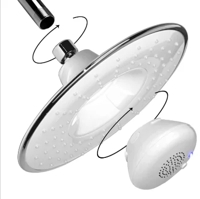Music Shower Head with Chrome Plating Phone Music Water Proof Blue Tooth