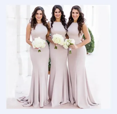 Boat Neck Sleeveless Latest Long Mermaid Elegant Infinity Bridesmaid Dresses