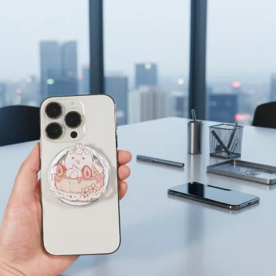 Custom Magnetic Phone Holder Custom Design Logo High Quality ABS Foldable DIY Cartoon Design Poppings Phone Socket Bracket