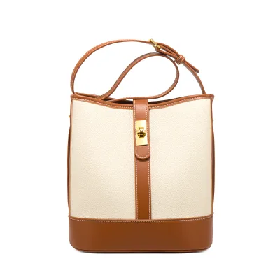 Splicing Bucket Portable Shoulder Bag Pu Leather Crossbody Bags for Lady Handbags for Women Handbags Ladies Shoulder Bags