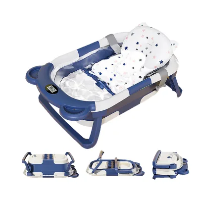 OEM Popular Folding Silicone Collapsible Bathroom Folding Children's Tub Baby Bath Tub Set