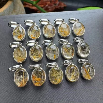 Natural Gemstone Pendant Malachite Healing Stone Tiger Eye Labradorite Crystal Stone Pendants for Jewelry Making
