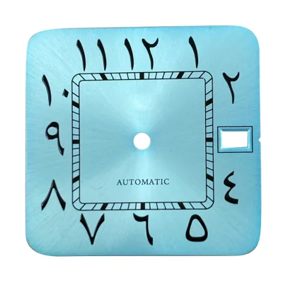 Custom Luxury Arabic Sunburst Luster 27mm Square Watch Dial Accessories NH35 Movement Watch Dial