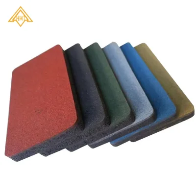 Rubber Floor Mat 15mm Thick EPDM Material Gym Sports Outdoor Playground Kindergarten Color Solid Color HF17 Model